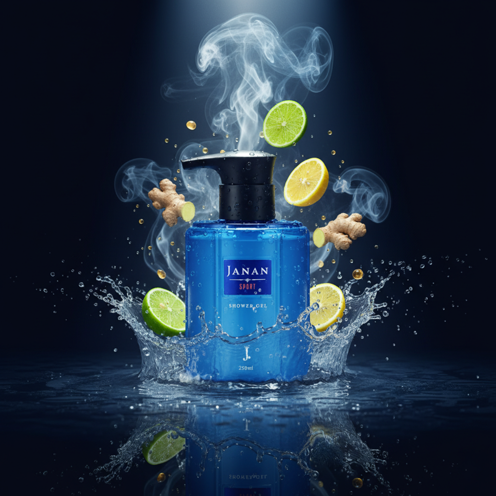 J. Junaid Jamshaid Janan Sport 250ml β premium shower gel for men, energizing and refreshing scent, ecommerce product image