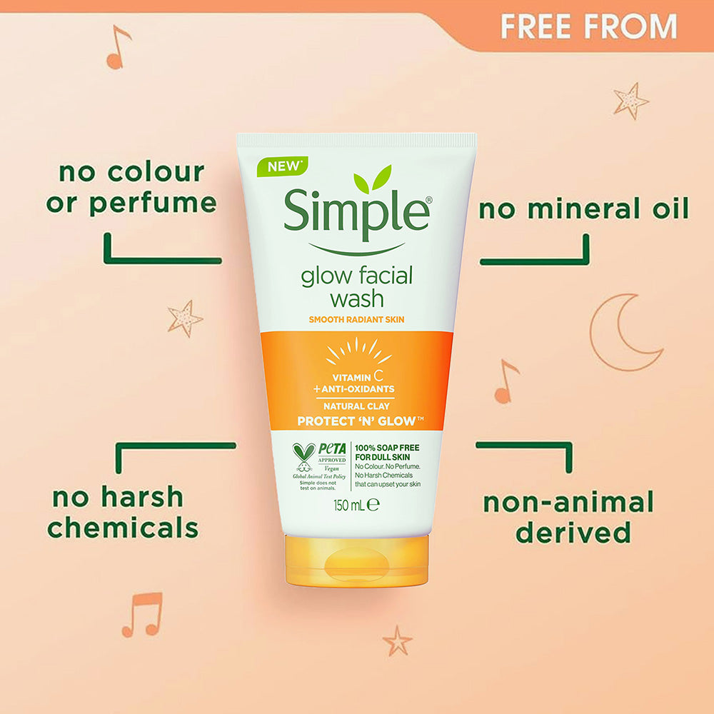 Simple Glow Facial Wash Vitamin C + Antioxidants – 150ml