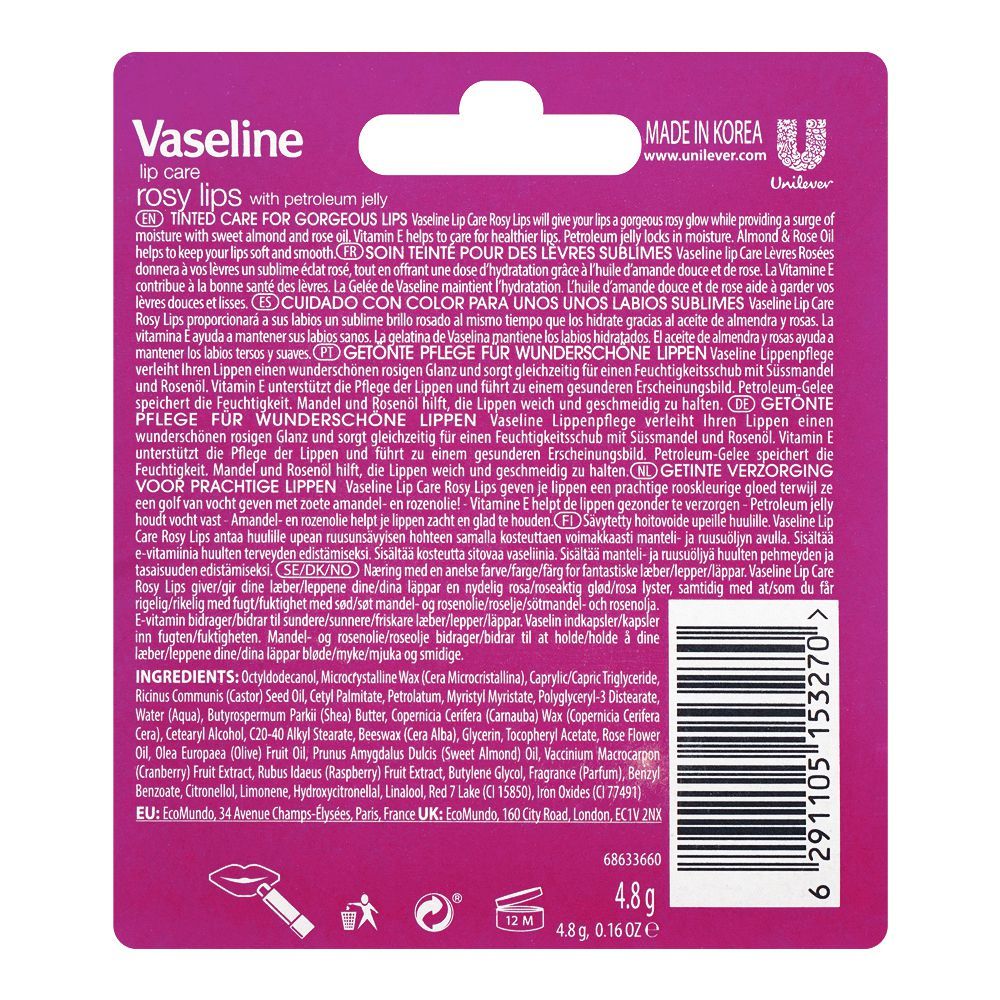 Vaseline Rosy Lips Lip Care, 4.8g
