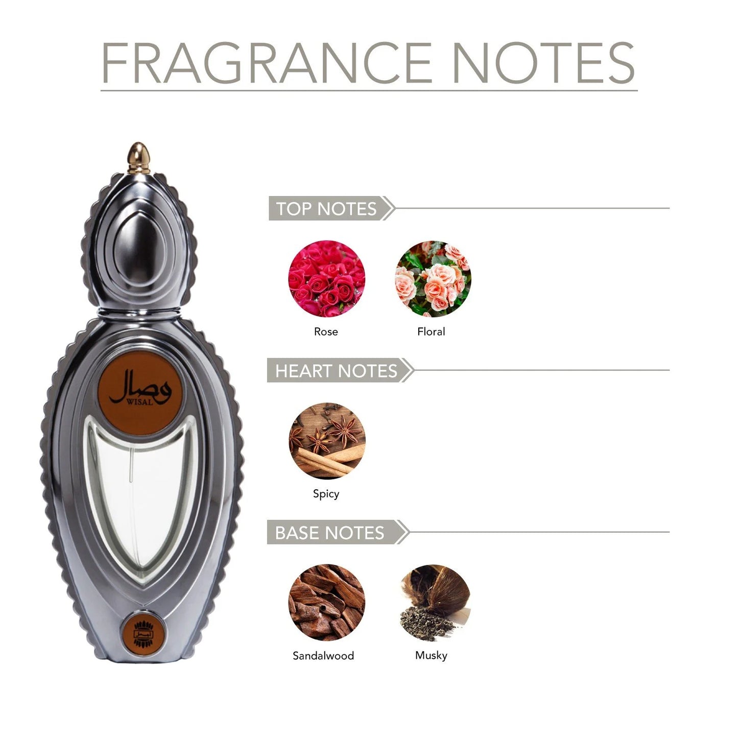Ajmal Wisal perfume bottle close-up showing gold details and branding