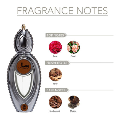 Ajmal Wisal perfume bottle close-up showing gold details and branding