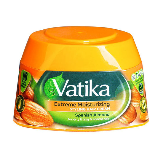 Vatika Extreme Moisturizing Spanish Almond Styling Hair Cream, For Dry, Frizzy & Coarse Hair, 140ml
