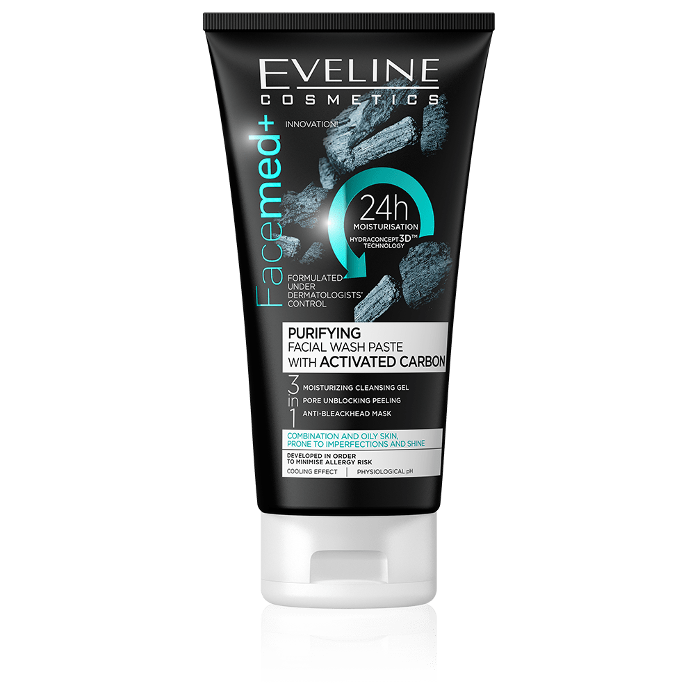 Eveline Facemed+ Purifying Facial Wash Paste With Activated Carbon – 150ml