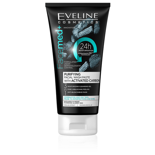Eveline Facemed+ Purifying Facial Wash Paste With Activated Carbon – 150ml