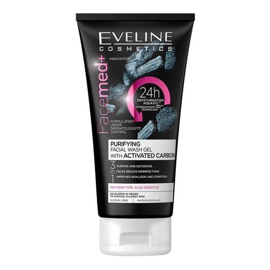 Eveline Facemed+ 3-In-1 Purifying Facial Wash Gel, With Activated Carbon 150ml