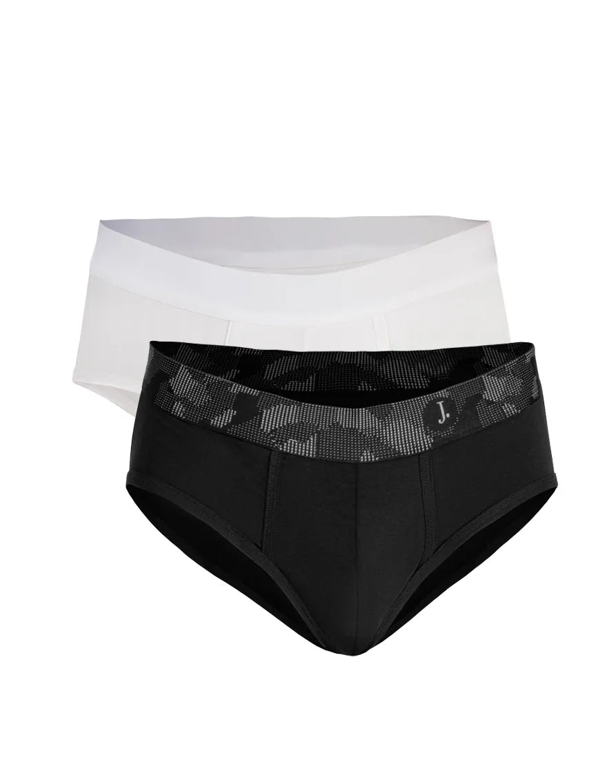 Junaid Jamshed J. Black & White Pack Of 2 Modal Brief