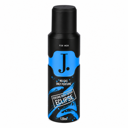 Original Junaid Jamshed J. Eclipse No Gas Perfume Body Spray 120ml for Men – Long Lasting Fresh Fragrance – Poshak Mahal