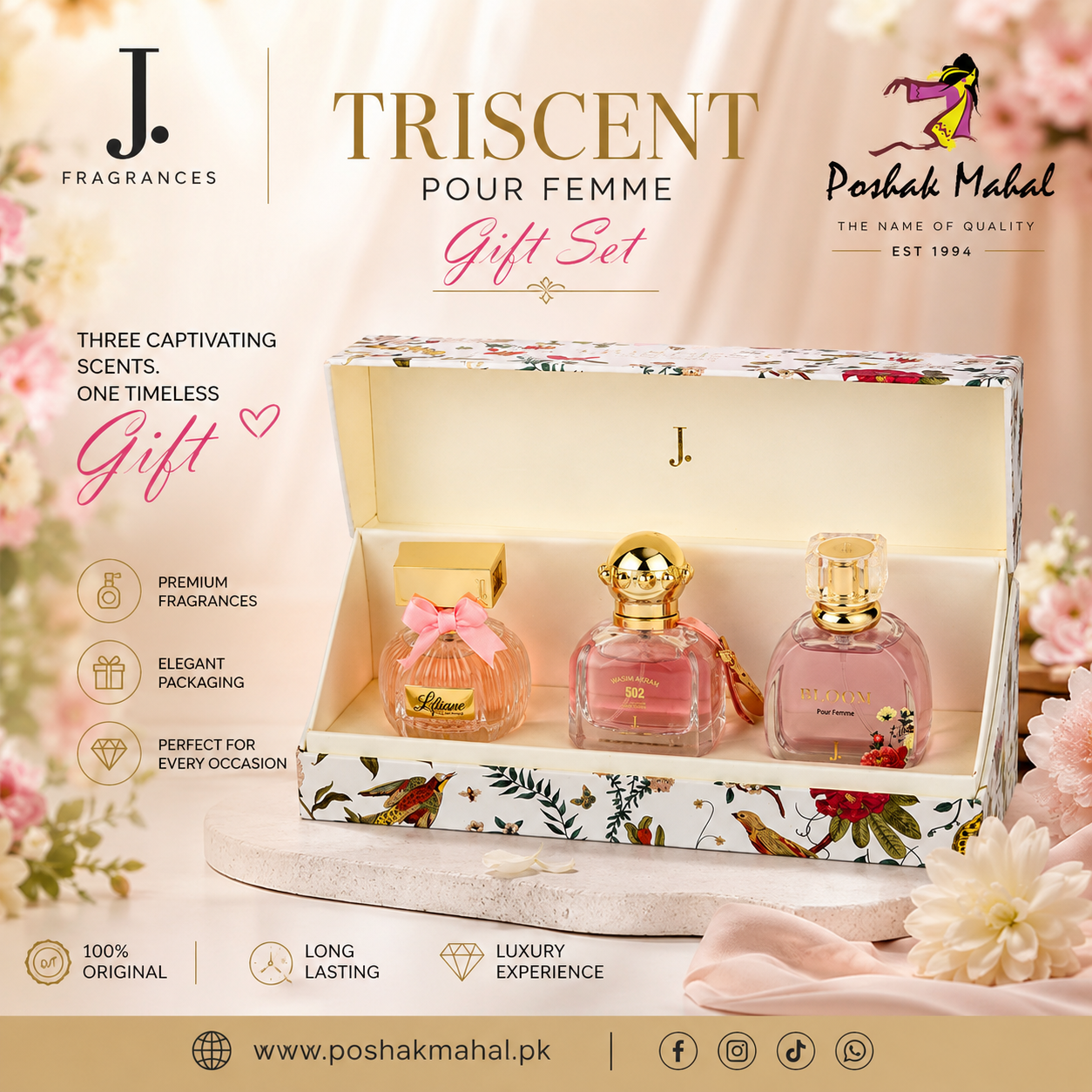 Junaid Jamshed J. Triscent Pour Femme - Gift Set