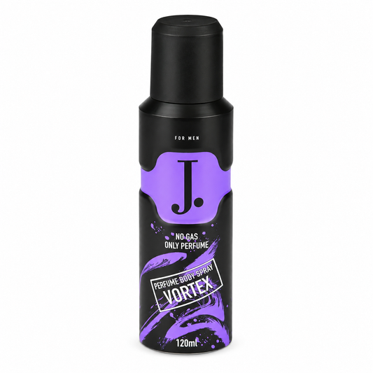 Junaid Jamshed J. Vortex No Gas Perfume Body Spray for Men 120ml Price in Pakistan | Original Long Lasting Men's Fragrance | Buy Online at Poshak Mahal