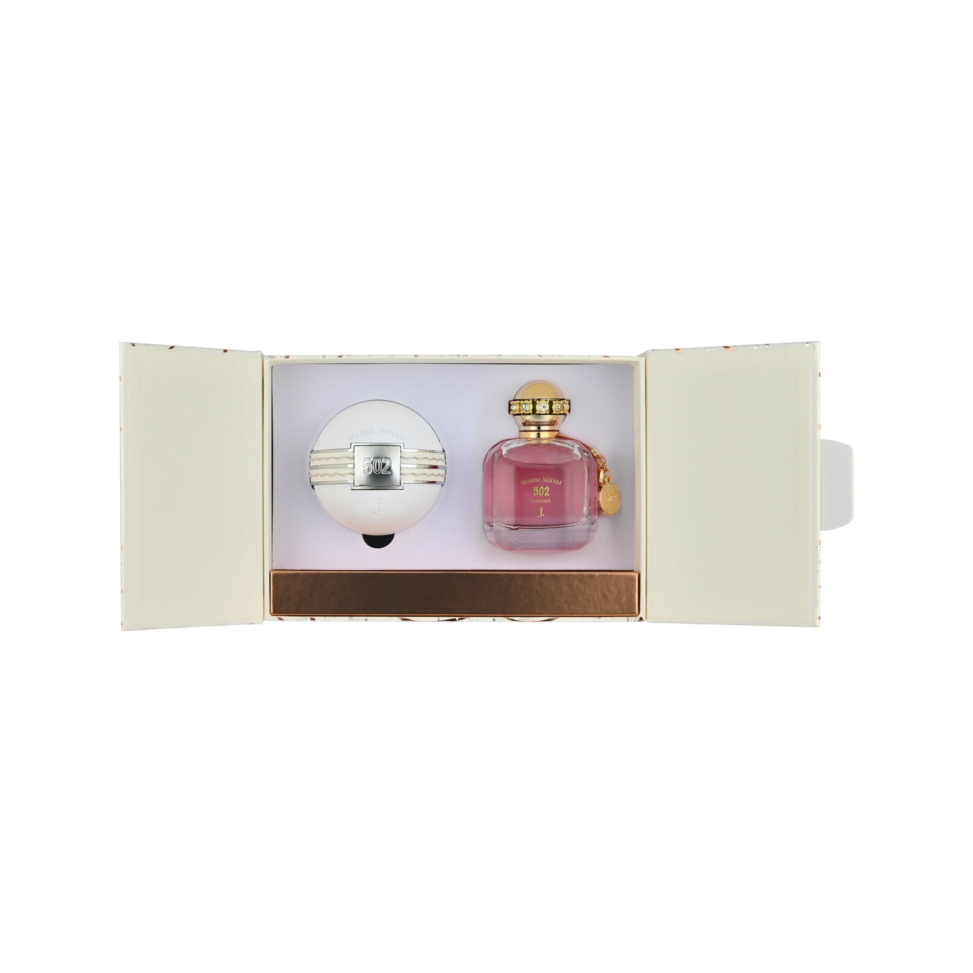 Junaid Jamshed J. Wasim Akram 502 Him & Her Gift Set 100ml original Eau de Parfum for couples in premium gift box.