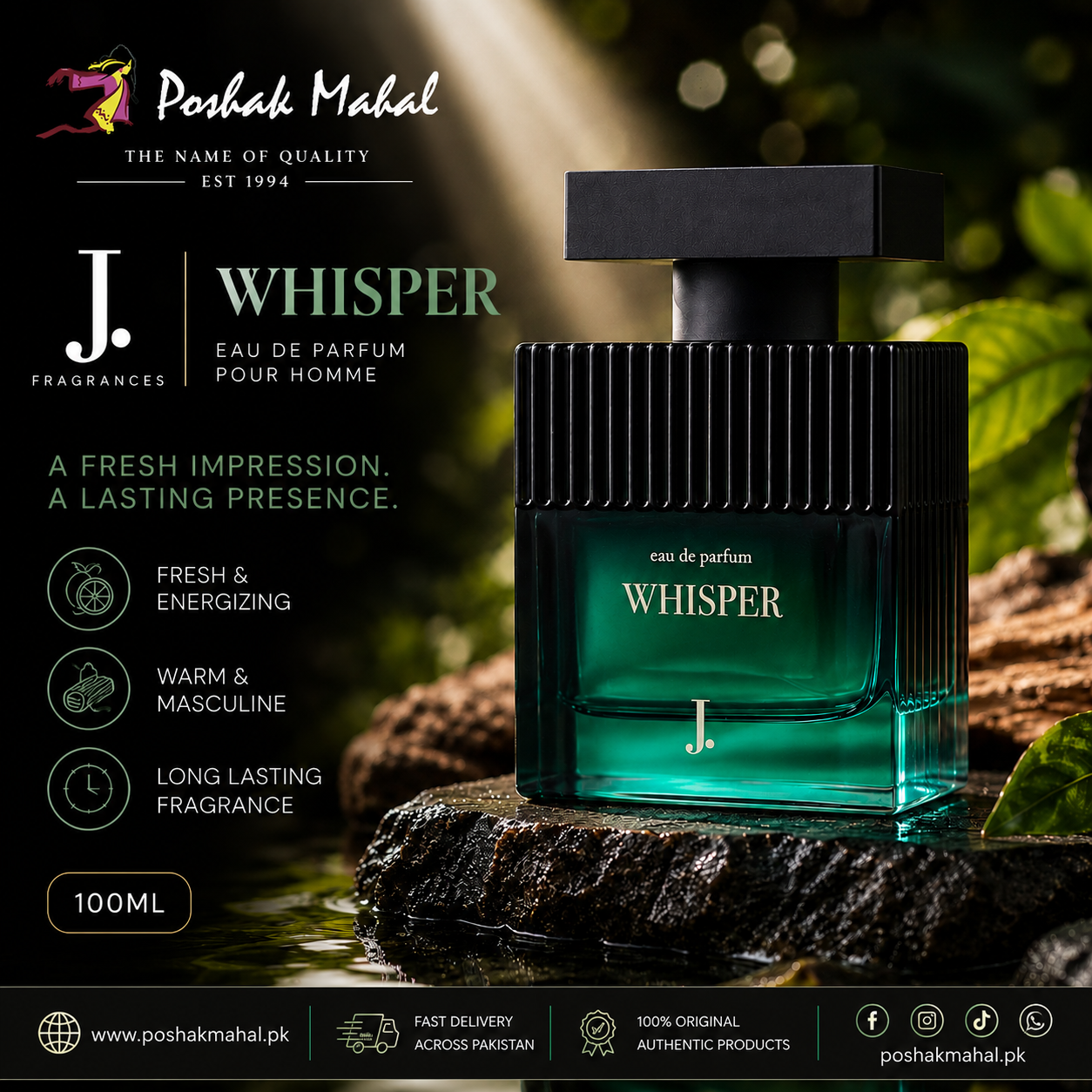 Shop original Junaid Jamshed Whisper Perfume For Men 100ml at the best price in Pakistan