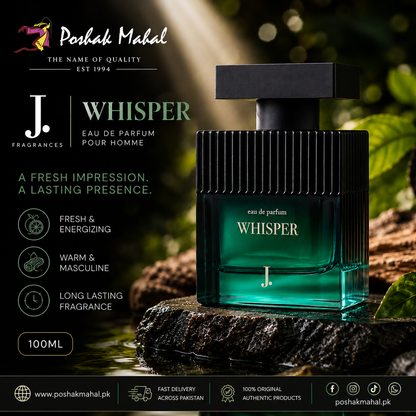 Shop original Junaid Jamshed Whisper Perfume For Men 100ml at the best price in Pakistan