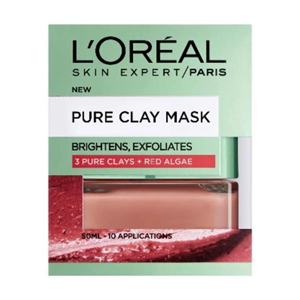 L'Oreal Paris Pure Clay Mask, Exfoliates & Brighten, 50ml