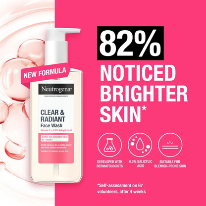 Neutrogena Fresh & Clear Facial Wash 200ml removes excess oil, dirt and impurities - authentic skincare product available at Poshak Mahal Pakistan