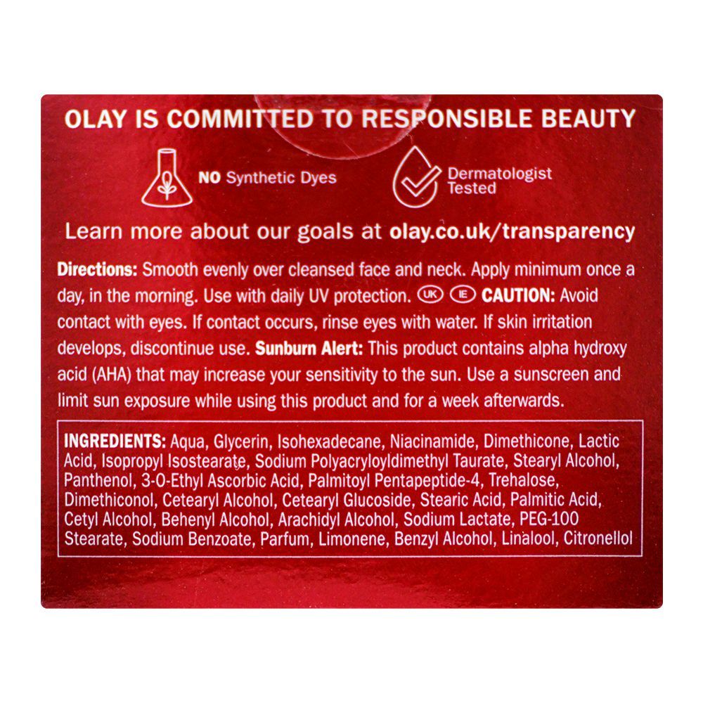 Olay Regenerist Vitamin C+AHA 24-Day Gel Cream, 50ml ingredients