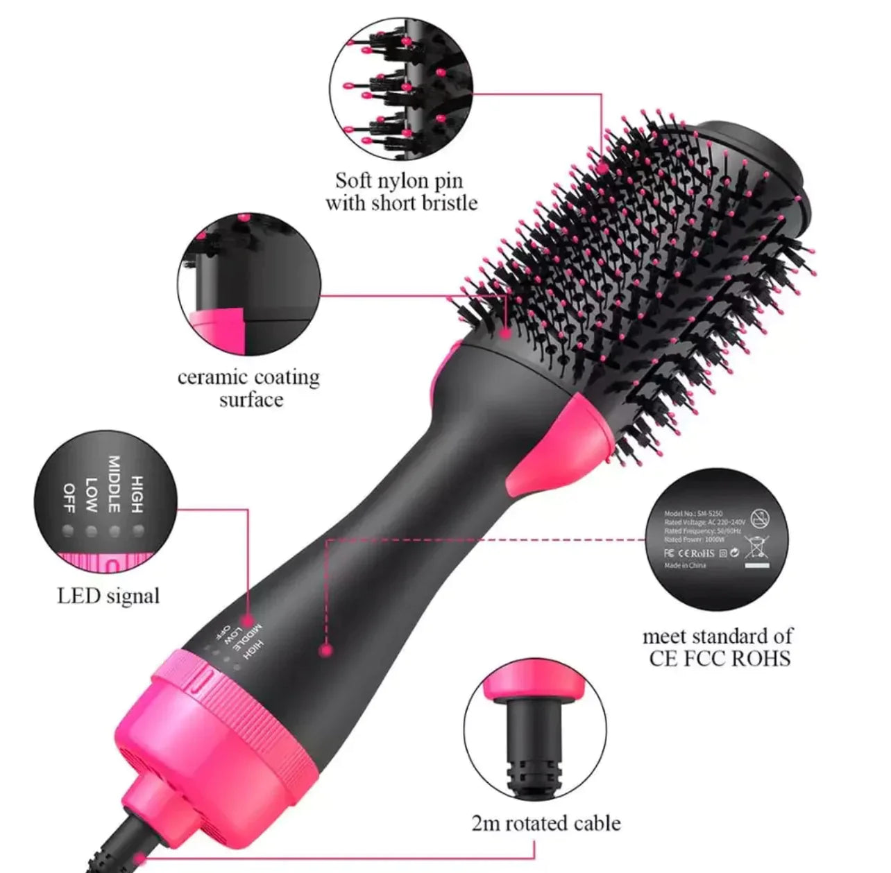 One Step Hot Air Brush (Dryer + Styler)