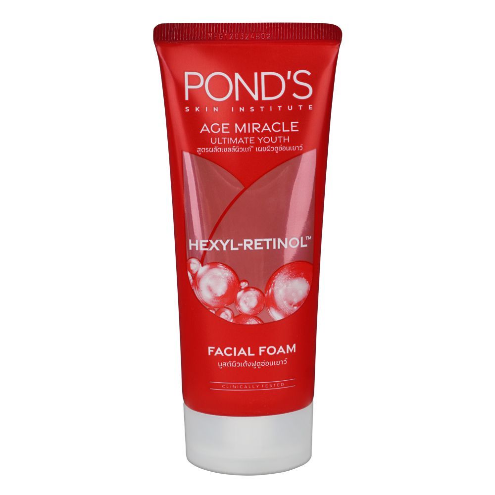 Pond's Age Miracle Ultimate Youth Hexyl-Retinol Facial Foam, 90g