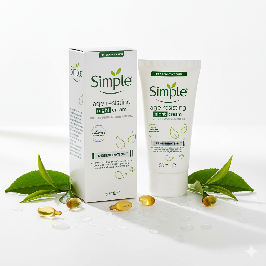 Simple Regeneration Age Resisting Night Cream, For Sensitive Skin, 50ml