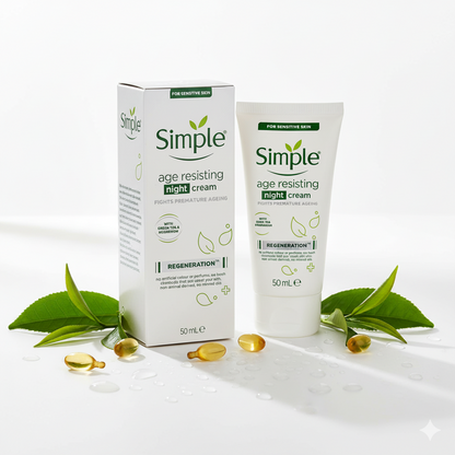 Simple Regeneration Age Resisting Night Cream, For Sensitive Skin, 50ml