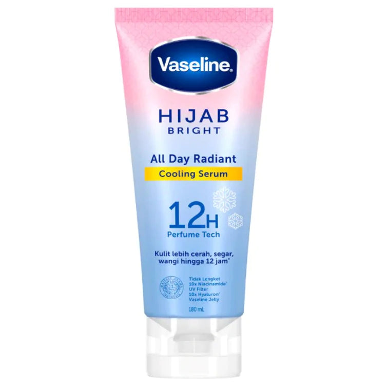 Vaseline Hijab Bright 12H Perfume Tech All Day Radiant Cooling Serum, 180ml