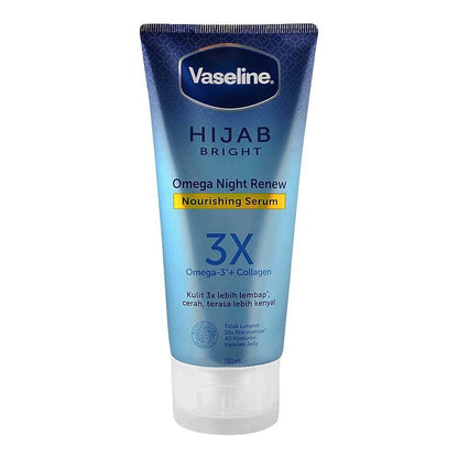 Vaseline Hijab Bright 3X Omega Night Renew Nourishing Serum, 180ml