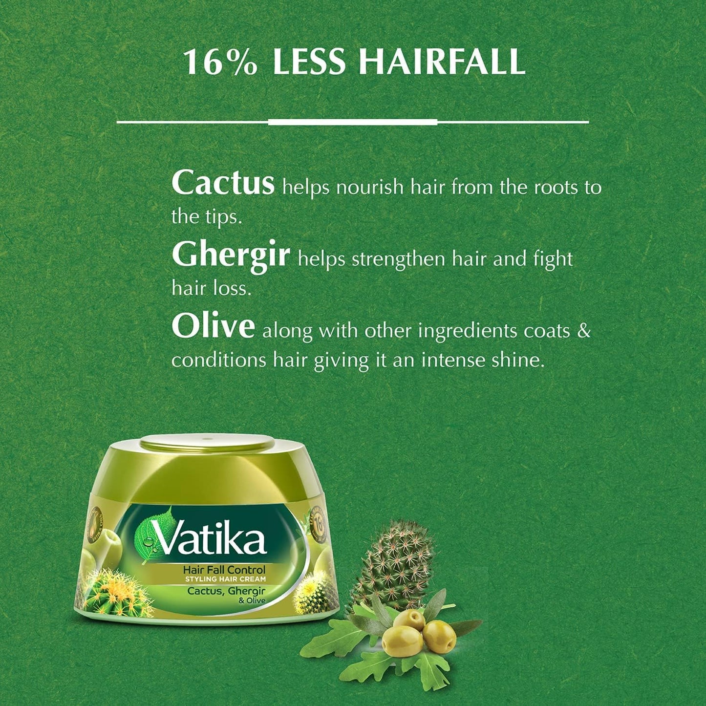 Vatika Naturals Anti-Hair Fall Conditioner Cream | Enriched With Ghergir, Cactus & Olive | Strengthens & Nourishes Weak Hair - 140ml