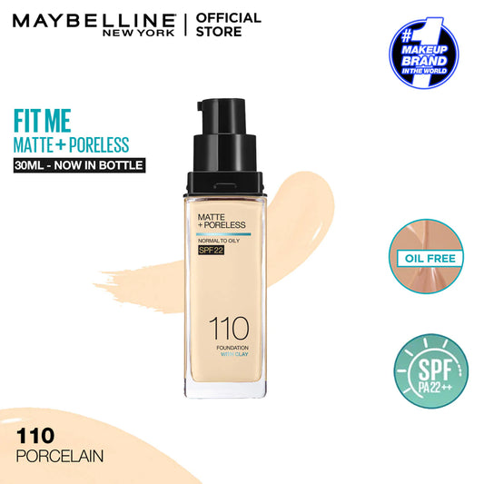 Maybelline - Fit Me Matte + Poreless Liquid Foundation SPF 22 - 110 Porcelain