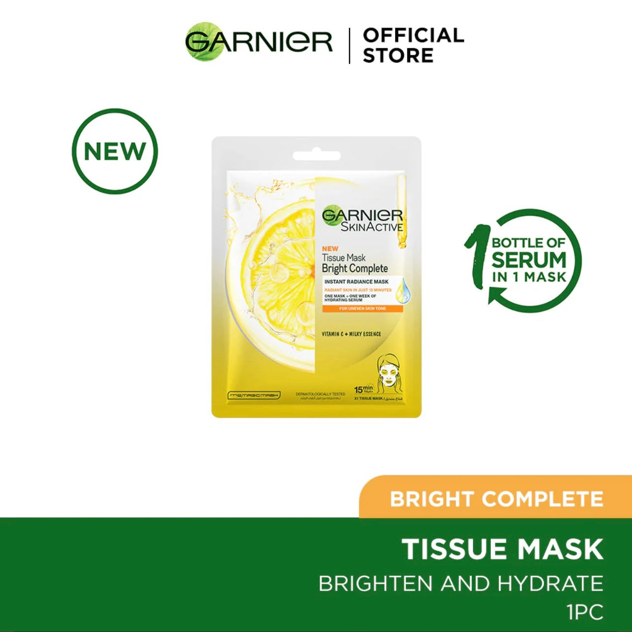 Garnier - Skin Active Bright Complete Tissue Face Mask - For Brighter Skin